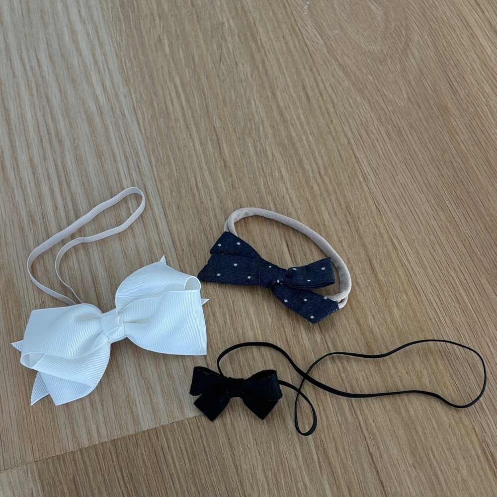 Set of 3 Neutral Colored Baby Girl Headbands